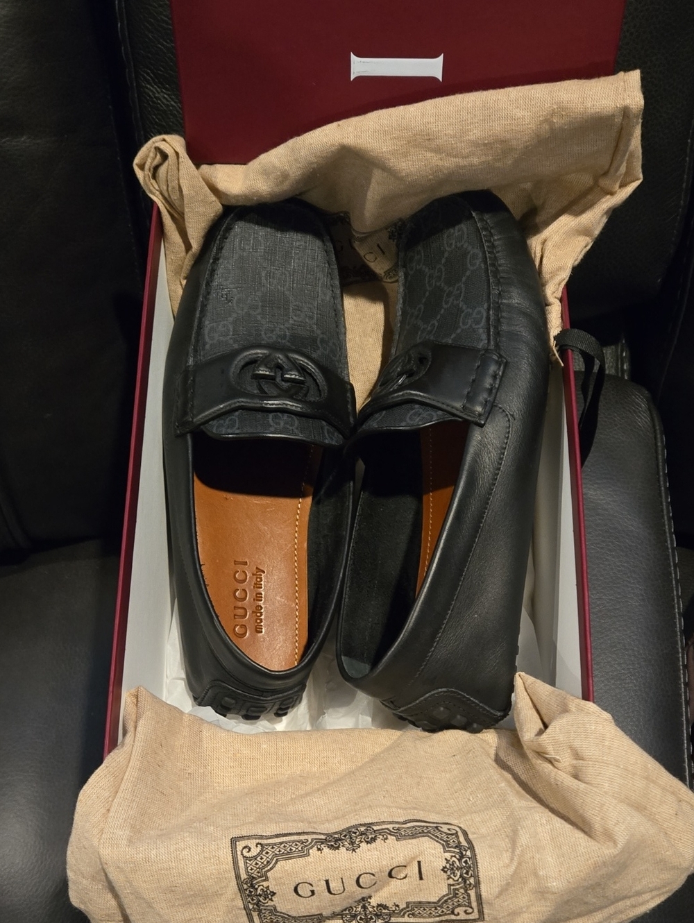 Gucci Men's Interlocking G driver loafers